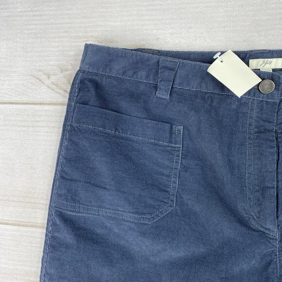 J Jill Pant Womens 16W Blue Fine Wale Corduroy Wide Leg Crop Minimalist NWT - Picture 2 of 11
